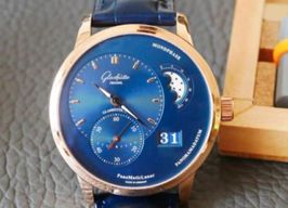 Glashütte Original PanoMaticLunar 1-90-02-11-35-30 (2023) - Blauw wijzerplaat 40mm Roodgoud