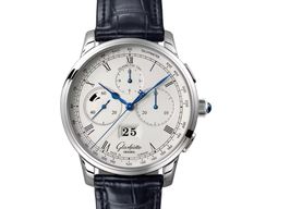 Glashütte Original Senator Chronograph Panorama Date 1-37-01-02-03-30 (2023) - Silver dial 42 mm Platinum case