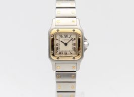 Cartier Santos Galbée 1057930 (1990) - Wit wijzerplaat 35mm Goud/Staal