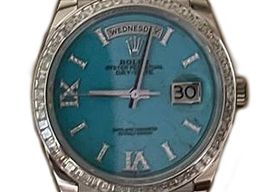 Rolex Day-Date 36 128396TBR (2025) - Turquoise dial 36 mm Platinum case