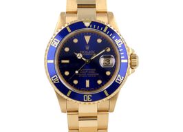 Rolex Submariner Date 16618 (1991) - Blauw wijzerplaat 40mm Geelgoud