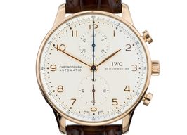 IWC Portuguese Chronograph IW371480 (2019) - Silver dial 41 mm Red Gold case