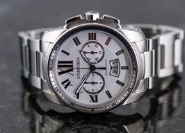 Cartier Calibre de Cartier Chronograph W7100045 (Onbekend (willekeurig serienummer)) - Zilver wijzerplaat 42mm Staal