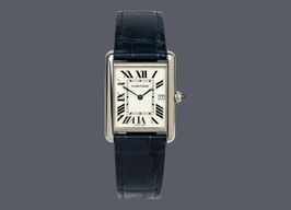 Cartier Tank Louis Cartier W1540956 (Unknown (random serial)) - White dial 34 mm White Gold case