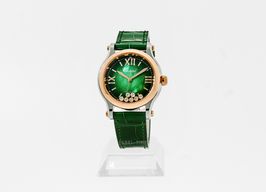 Chopard Happy Sport 278578-6002 (2024) - Groen wijzerplaat 36mm Goud/Staal