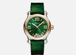 Chopard Happy Sport 278582-6005 (2023) - Groen wijzerplaat 36mm Goud/Staal