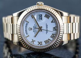 Rolex Day-Date II 218238 (2011) - Wit wijzerplaat 41mm Geelgoud