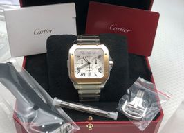 Cartier Santos W2SA0008 (2023) - Zilver wijzerplaat 45mm Goud/Staal