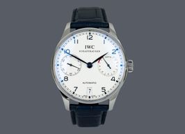 IWC Portuguese Automatic IW500107 (2008) - Zilver wijzerplaat 42mm Staal