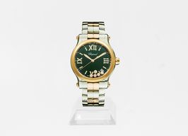 Chopard Happy Sport 278582-6006 (2024) - Groen wijzerplaat 36mm Goud/Staal