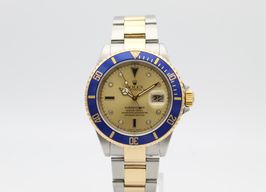 Rolex Submariner Date 16613 (2000) - Goud wijzerplaat 40mm Goud/Staal