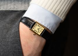 Cartier Tank Vermeil 1613 (1990) - Yellow dial 20 mm Silver case