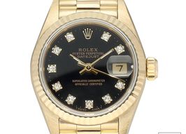 Rolex Lady-Datejust 69178 (1991) - Zwart wijzerplaat 26mm Geelgoud