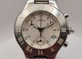 Cartier 21 Chronoscaph 2424 (2000) - White dial 38 mm Steel case