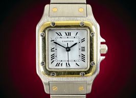 Cartier Santos Galbée 1170902 (1990) - White dial 24 mm Gold/Steel case