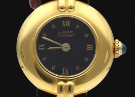 Cartier Tank Vermeil 590002 (1992) - Black dial 24 mm Silver case