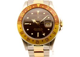 Rolex GMT-Master 16753 (Unknown (random serial)) - Brown dial 40 mm Gold/Steel case