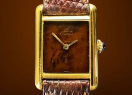 Cartier Tank Vermeil Tank (1990) - Brown dial 20 mm Gold/Steel case