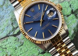 Rolex Datejust 36 16233 (1990) - Blauw wijzerplaat 36mm Goud/Staal