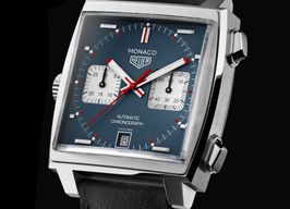 TAG Heuer Monaco Calibre 11 CAW211P.FC6356 (2024) - Blauw wijzerplaat 39mm Staal