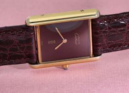 Cartier Tank Vermeil 81006 (Unknown (random serial)) - Red dial 30 mm Silver case