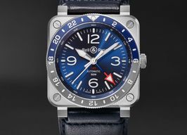 Bell & Ross BR 03 BR0393-BLU-ST/SCA (2024) - Blauw wijzerplaat 43mm Staal