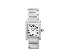 Cartier Tank Française 2384 (2000) - Wit wijzerplaat 25mm Staal