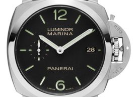 Panerai Luminor Marina 1950 3 Days Automatic PAM00392 (Onbekend (willekeurig serienummer)) - Zwart wijzerplaat 42mm Staal