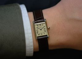 Cartier Tank Vermeil 3 66001 (1990) - White dial 21 mm Silver case