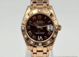 Rolex Lady-Datejust Pearlmaster 81315 (2011) - Brown dial 34 mm Rose Gold case