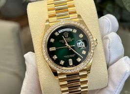 Rolex Day-Date 36 128348RBR (2024) - Green dial 36 mm Yellow Gold case