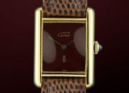 Cartier Tank 2415 (1990) - Red dial 20 mm Silver case