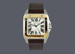 Cartier Santos 100 W20077X7 (2004) - White dial 38 mm Gold/Steel case