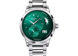 Glashütte Original PanoMaticLunar 1-90-02-13-32-70 (2023) - Groen wijzerplaat 40mm Staal