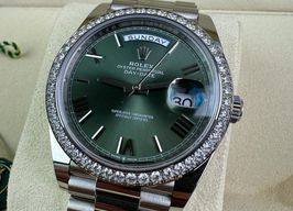 Rolex Day-Date 40 228349RBR (2023) - Green dial 40 mm White Gold case