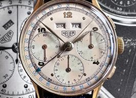 Heuer Vintage 2453 (1956) - Zwart wijzerplaat 35mm Goud/Staal