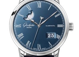 Glashütte Original Senator Panorama Date Moon Phase 100-04-05-12-30 (2022) - Blauw wijzerplaat 40mm Staal